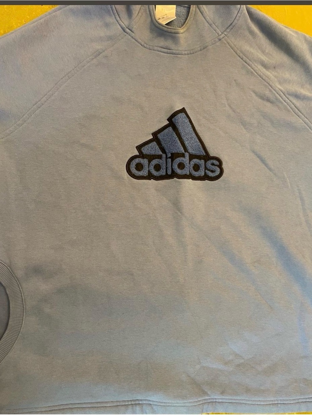 Adidas blue & gray hoodie Large